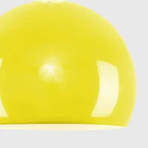 ValueLights Arco Yellow Ceiling Pendant Shade and B22 GLS LED 10W Warm White 3000K Bulb