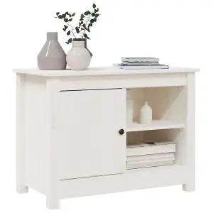 Berkfield TV Cabinet White 70x36.5x52 cm Solid Wood Pine