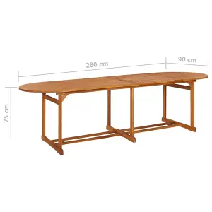 Berkfield Garden Dining Table 280x90x75 cm Solid Acacia Wood