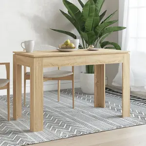 Aatos Dining Table White / Sonoma Oak / 76cm H x 120cm W x 60cm D