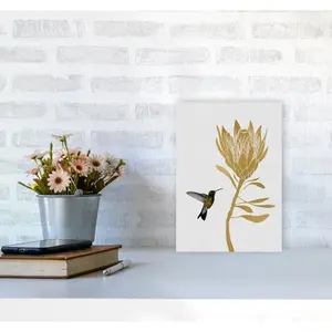 Hummingbird & Flower I - Print Wrapped Canvas / 60 cm H x 42 cm W x 1 cm D