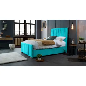 Redding Plush Velvet Teal Bed Frame