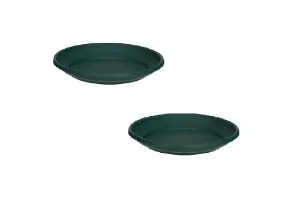 2 x 20cm Plant Pot Saucer Small Venetian Green Colour Plastic Plant Saucer Dish