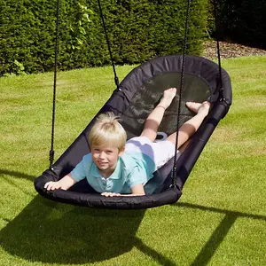 Rebo Boat Swing Seat Wooden Garden Swing Set - Double Boat Green