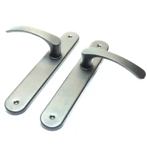 Modern Silver Interior Door Handle Set with Sleek Lever Design and Backplate, Ideal for Bedroom and Bathroom Doors, Durable