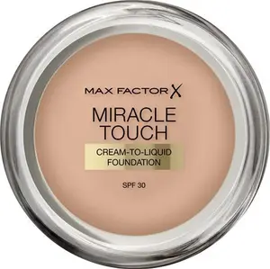 Max Factor Miracle Touch Foundation, New And Improved Formula, SPF 30 And Hyaluronic Acid, 45 Warm Almond, 1 Count (Pack Of 1)