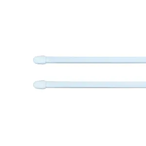 Matt White Extendable Café rod Set, (L)1000mm-1500mm (Dia)9mm