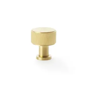 29mm Satin Brass Textured Reeded Cabinet Knob Gold Cupboard Door Drawer Pull Wardrobe Furniture Replacement