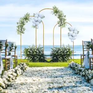 3pcs 180/200/220cm Height Gold Metal Arch Wedding Backdrop Stand Prop Decor