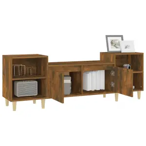 Berkfield TV Cabinet Smoked Oak 160x35x55 cm Engineered Wood