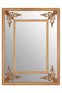 Interiors by Premier Marseille Gold Motifs Frame Wall Mirror