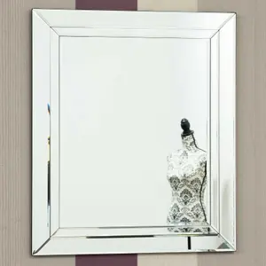 MirrorOutlet Frameless Cranbury All Glass Mirror 68 x 58 CM