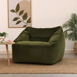 icon Natalia Velvet Armchair Bean Bag Olive Green Giant Bean Bag Chair