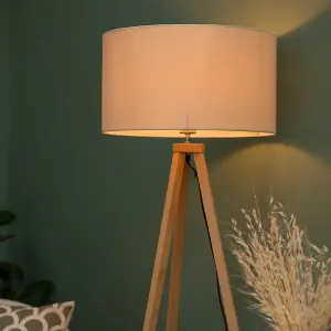 ValueLights Barbro Modern Light Wood Tripod Design Floor Lamp Base