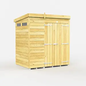 DIY Sheds 7x4 Pent Security Shed - Double Door