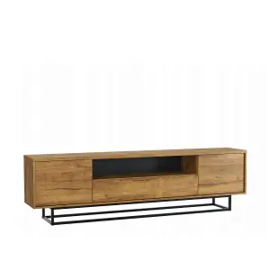 Rift Loft TV Unit 200cm Industrial Dark Oak - Creative Furniture