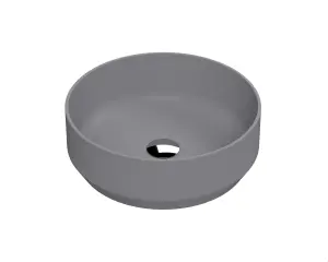 Round Matt Ceramic Countertop Vessel Without Overflow - 350mm - Matt Grey