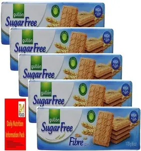 Gullon Sugar Free Fibres Biscuits 170G Each (Pack Of 5) Perfect For Gifting & Available For Hampers On All Occasion.