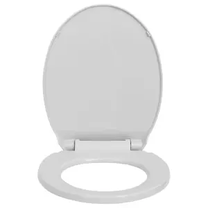 Soft-Close Toilet Seat Quick Release Light Grey Oval