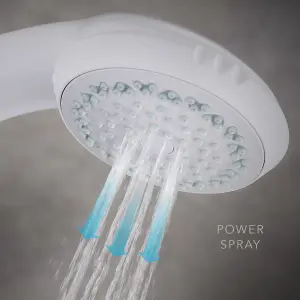 Mira Response White 4-spray pattern Shower head, 230mm