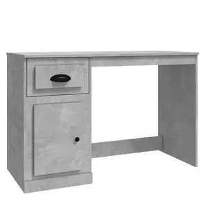 Berkfield Desk with Drawer Concrete Grey 115x50x75 cm Engineered Wood