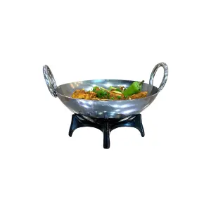 Premium 24 cm Induction Karahi Dish - Stainless Steel, Non-Stick, Multi-Purpose