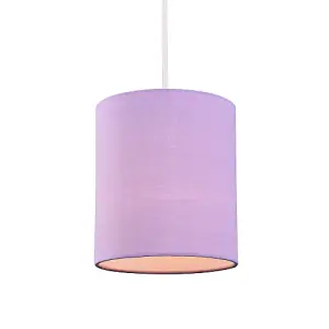 Contemporary and Elegant Soft Lilac Linen Fabric 18cm High Cylinder Lamp Shade