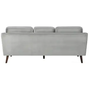 3 Seater Velvet Sofa Light Grey LOKKA