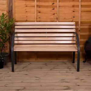 3-Seater Garden Bench (Wood/Steel) with cover