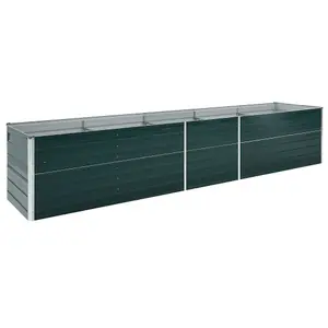 Berkfield Garden Raised Bed Galvanised Steel 400x80x45 cm Green