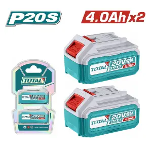 Total Li-Ion 20V 4.0Ah Battery Pack (Pack of 2) - TOSLI240312E