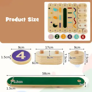 Costway Montessori Balance Beam Set Wooden Balance Boards Indoor Gift Toy Set