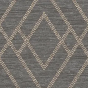 GoodHome Andal Grey Metallic effect Geometric Textured Wallpaper