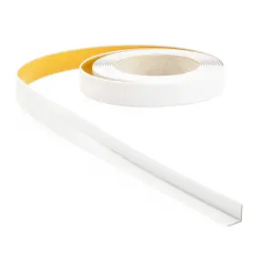 Pvc skirting board trim self-adhesive flexible 800-10 - 5m roll 10x10mm white