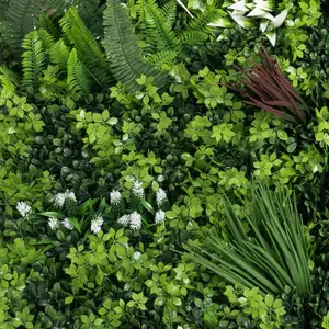 Blooming Artificial - 100cm / 3.25ft Green / White Fake Galaxy Living Wall