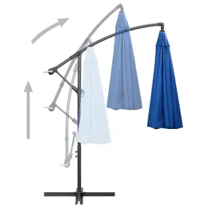 Berkfield Hanging Parasol Blue 3 m Aluminium Pole