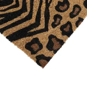 Eco-Friendly Latex Backed Coir Door Mat, Animal Print