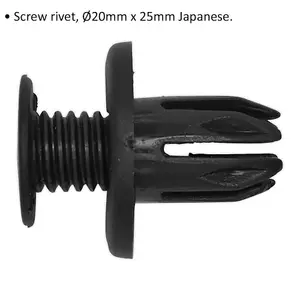 20 PACK Screw Rivet Trim Clip - 20mm x 25mm - Suitable for Japanese Vehicles