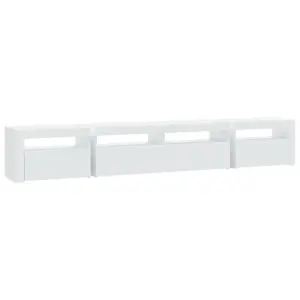 Berkfield TV Cabinet with LED Lights White 240x35x40 cm