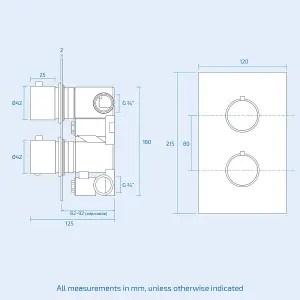 Nes Home Violet Modern Solid Brass Round 2 Way Concealed Thermostatic Shower Mixer Valve