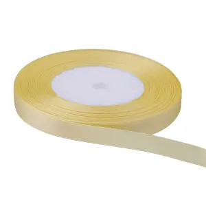 6mm Cream Double Sided Satin Polyester Ribbon Roll, 25 metres