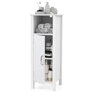 COSTWAY Bathroom Floor Cabinet with Door and Adjustable Shelf