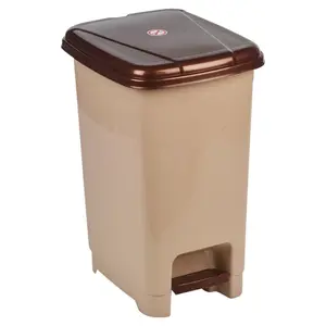 Esmerelda Plastic Pedal Lid Pedal Bin - 15.45L Red/Brown