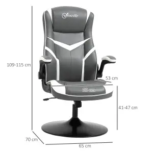 Vinsetto Racing Video Game Chair PVC Leather Computer Gaming Chair Grey