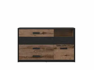 Chest of Drawers Sideboard Dresser Dark Oak Black Storage Cabinet Large Luxury Bedroom Unit Kassel