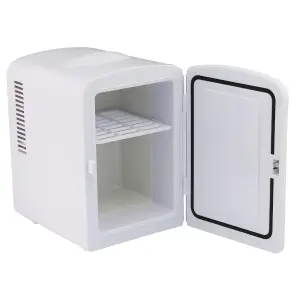 EMtronics 4L Compact Mini Cooler Fridge with 12V Adapter - White