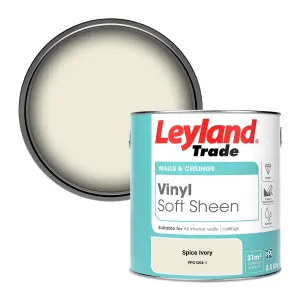 Leyland Trade Vinyl Soft Sheen Walls & Ceilings Emulsion Paint Spice Ivory (PPG1204-1) - 2.5L