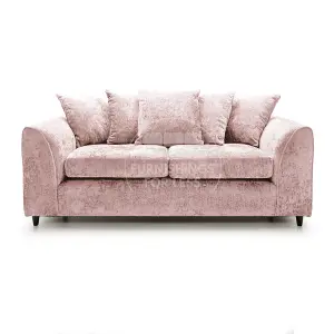 Monaco Chenille Fabric 3 Piece Sofa Set - 3 1 1 Pink