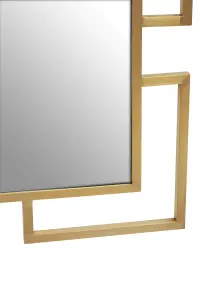 Interiors by Premier Allure Gold Brushed Small Wall Mirror