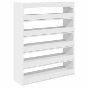 Berkfield Shoe Rack White 80x25x100 cm Engineered Wood